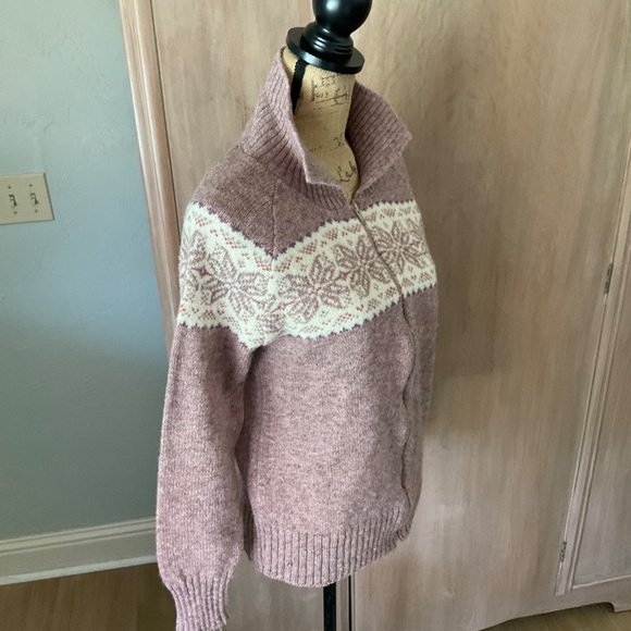 Vintage Scottish Wool Fair Isle Zip Up Sweater - Picture 7 of 16